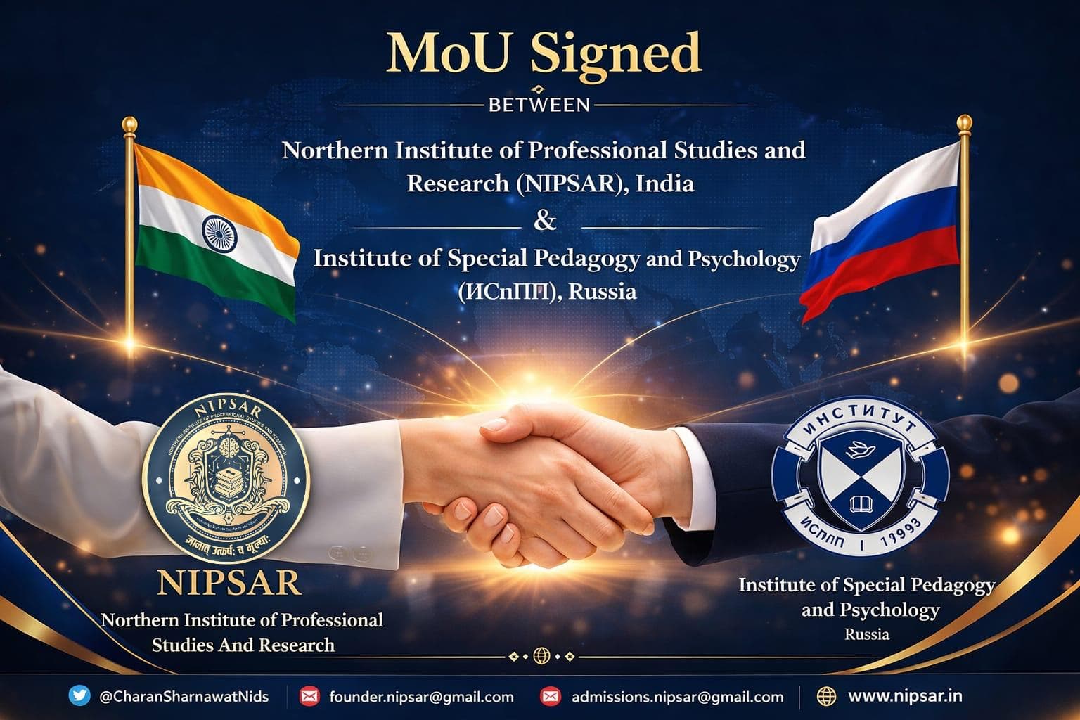 MOU Signing ceremony — NIPSAR with international partner institutions
