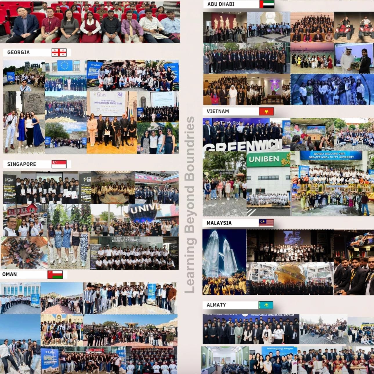 NIPSAR immersion journeys across Abu Dhabi, Georgia, Singapore, Oman, Vietnam, Malaysia and Almaty